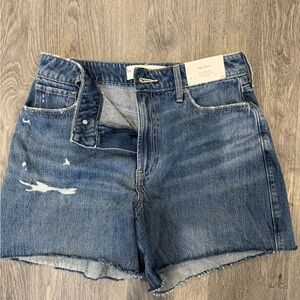 Hollister Blue Jean Shorts with Distressed Details